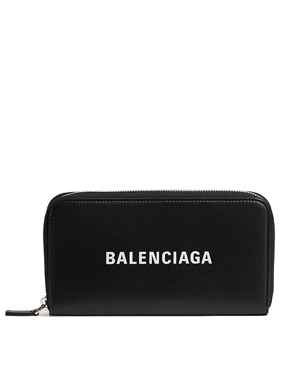 Two-Tone Leather Continental Wallet With Logo
