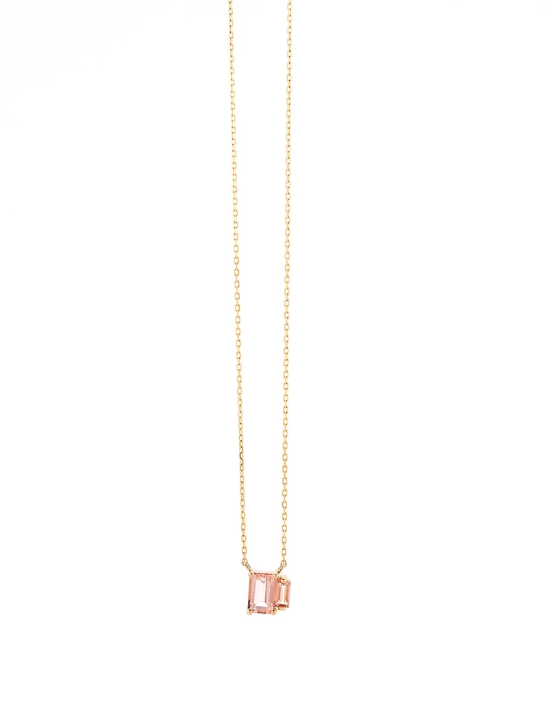 14K Gold Amalfi Pendant Necklace With Morganite Topaz