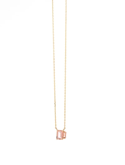 14K Gold Amalfi Pendant Necklace With Morganite Topaz