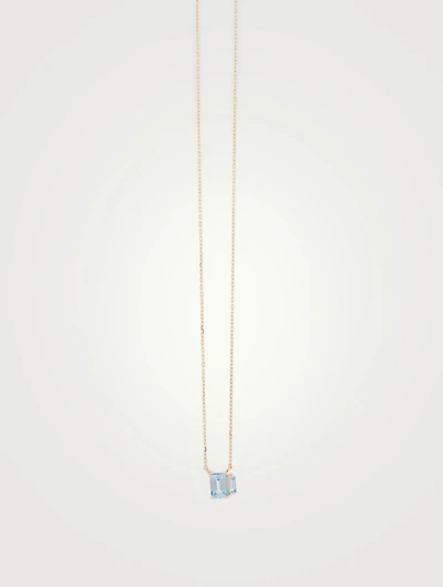 14K Gold Amalfi Pendant Necklace With Blue Topaz