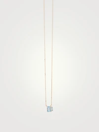 14K Gold Amalfi Pendant Necklace With Blue Topaz