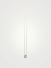 14K Gold Amalfi Pendant Necklace With Blue Topaz And Pavé Diamonds