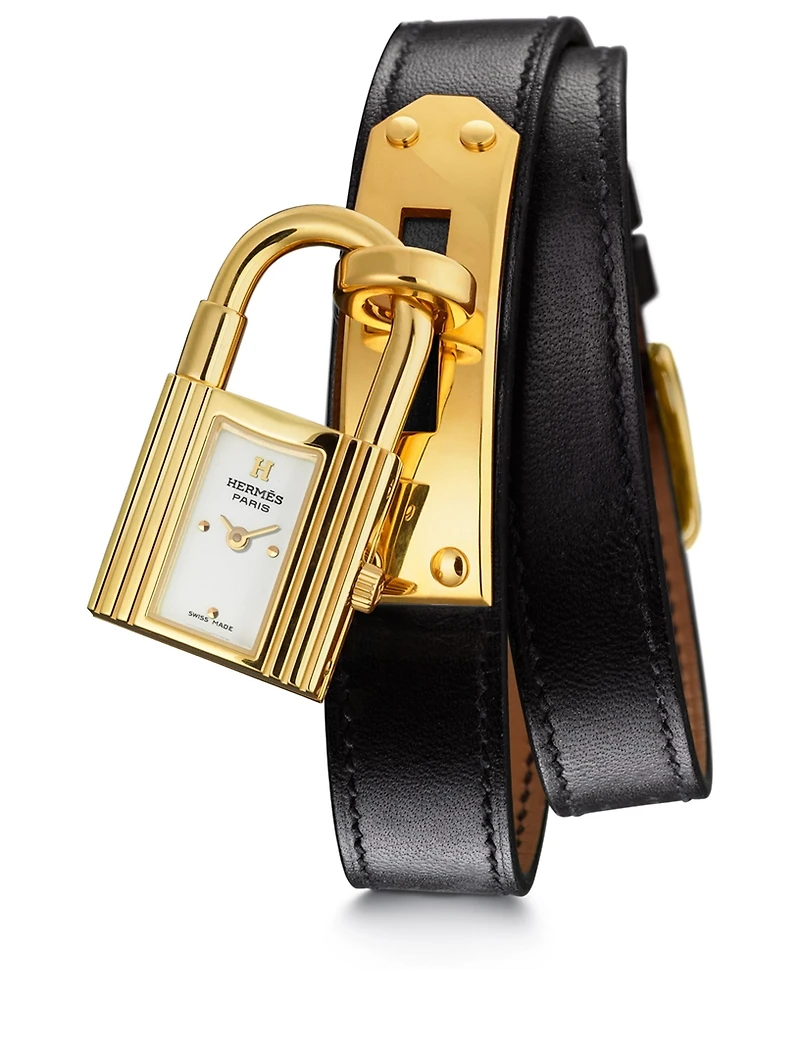 Kelly PM Double Tour Leather Strap Watch
