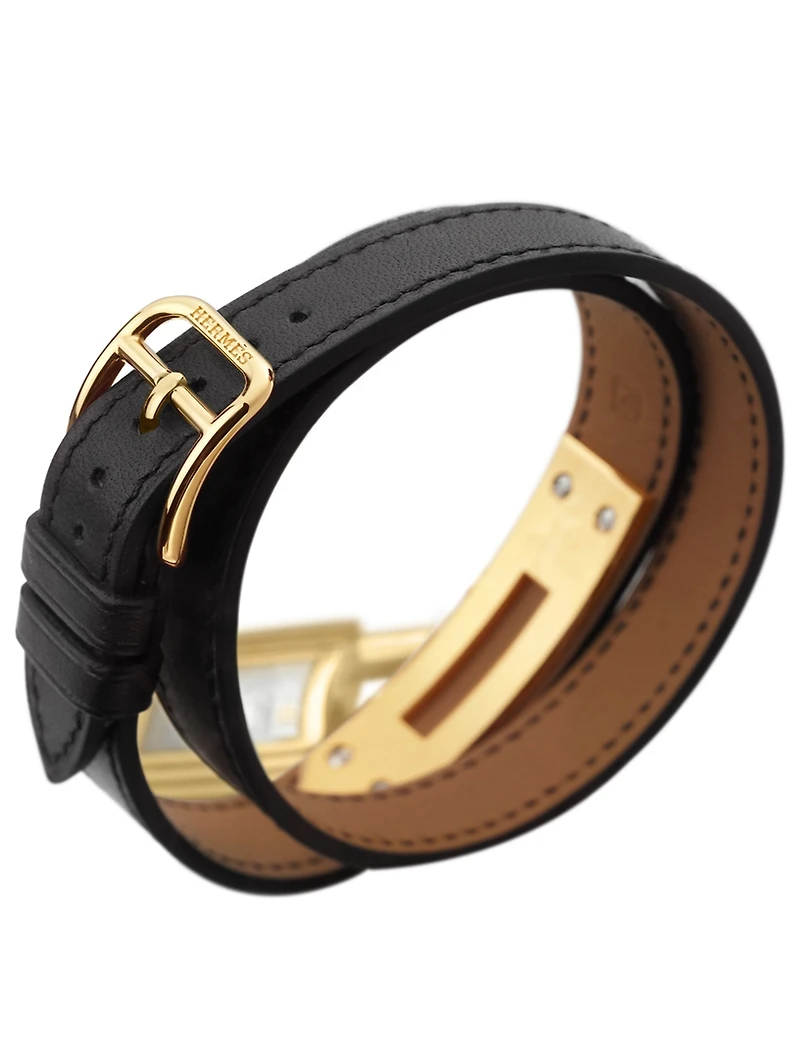 Kelly PM Double Tour Leather Strap Watch