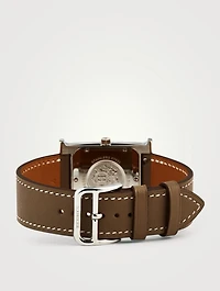 Heure H Leather Strap Watch, 26 x 26mm