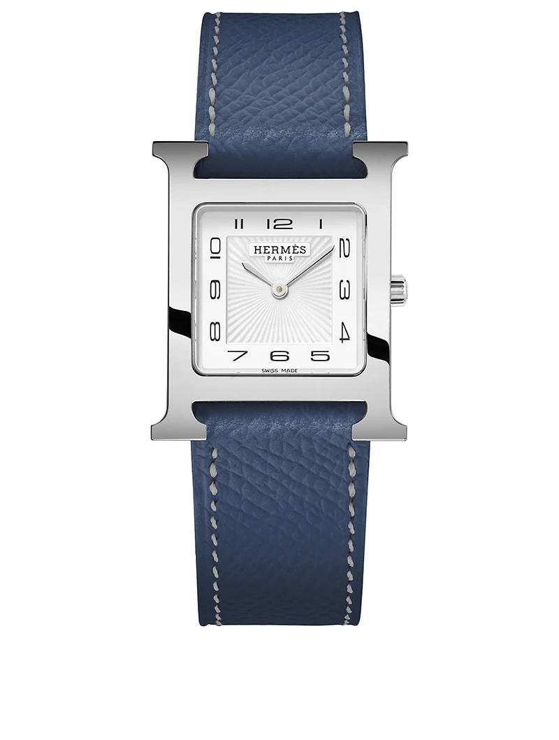 Heure H MM Leather Strap Watch