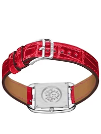 Small Cape Cod Steel Croc-Embossed Leather Strap Watch With Diamonds