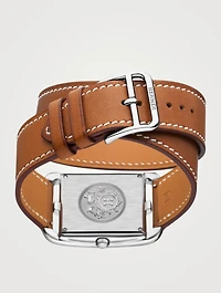 Cape Cod GM Double Tour Leather Strap Watch With Diamonds, 29 x 29mm