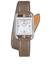 Small Cape Cod Steel Leather Strap Watch