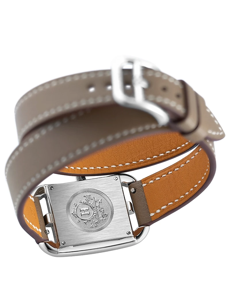 Small Cape Cod Steel Leather Strap Watch
