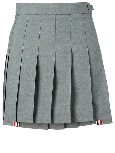 Wool-Blend Pleated Mini Skirt