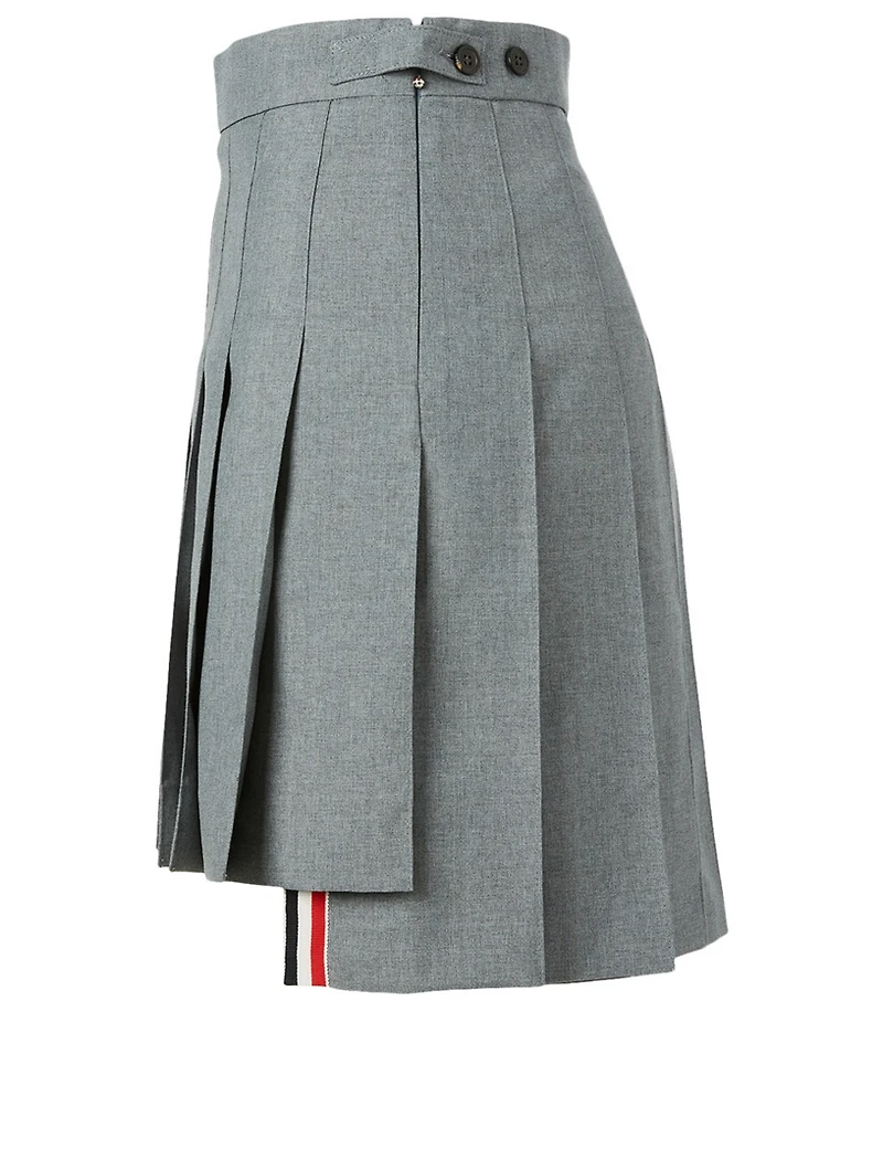 Wool-Blend Pleated Mini Skirt