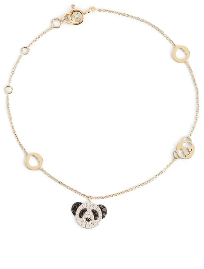 Petite Bo Bo 18K Gold Bracelet With White And Black Diamonds