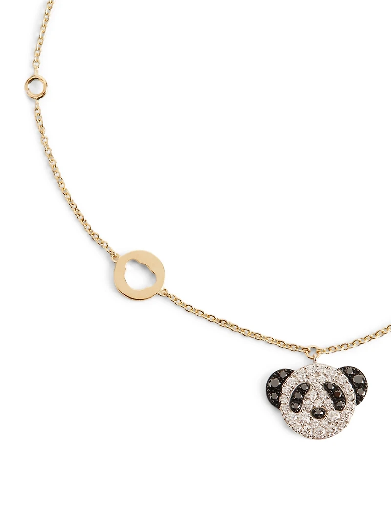 Petite Bo Bo 18K Gold Bracelet With White And Black Diamonds