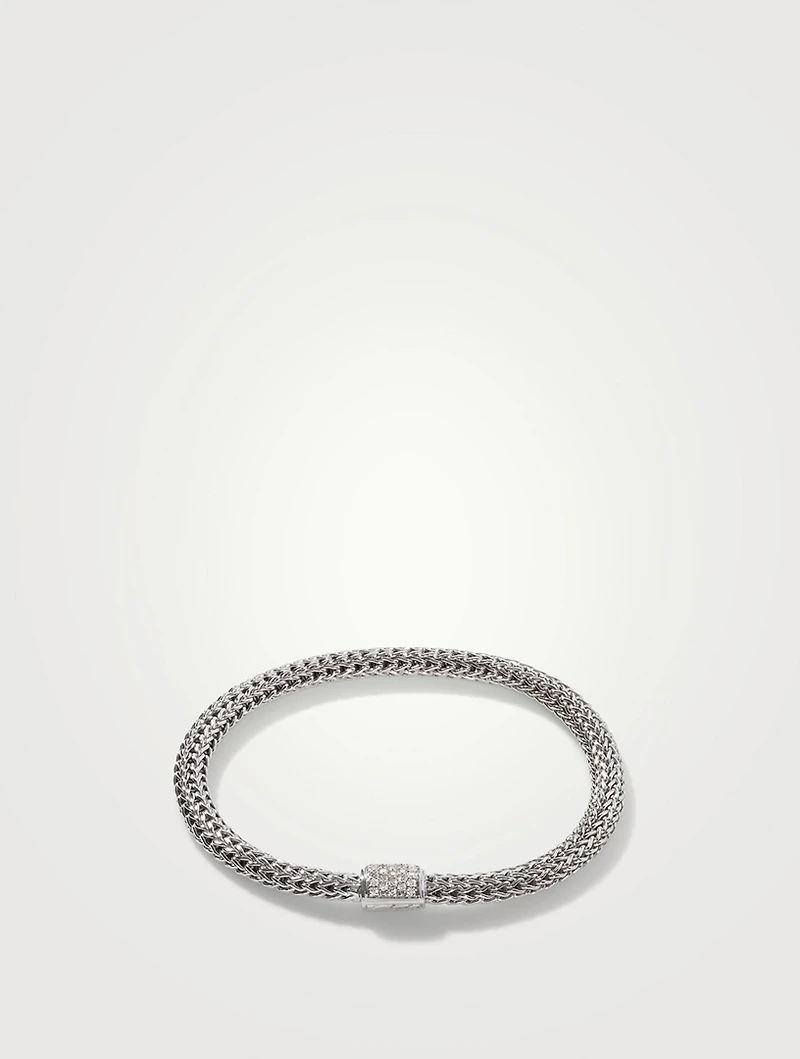 Diamond Pavé And Sterling Silver Classic Chain Bracelet