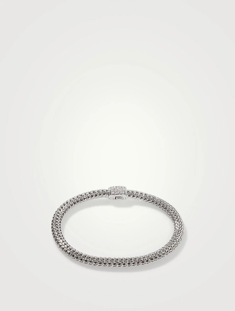 Diamond Pavé And Sterling Silver Classic Chain Bracelet