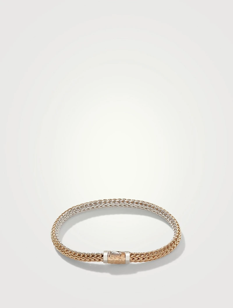 Sterling Silver And Gold Classic Chain Reversible Icon Bracelet