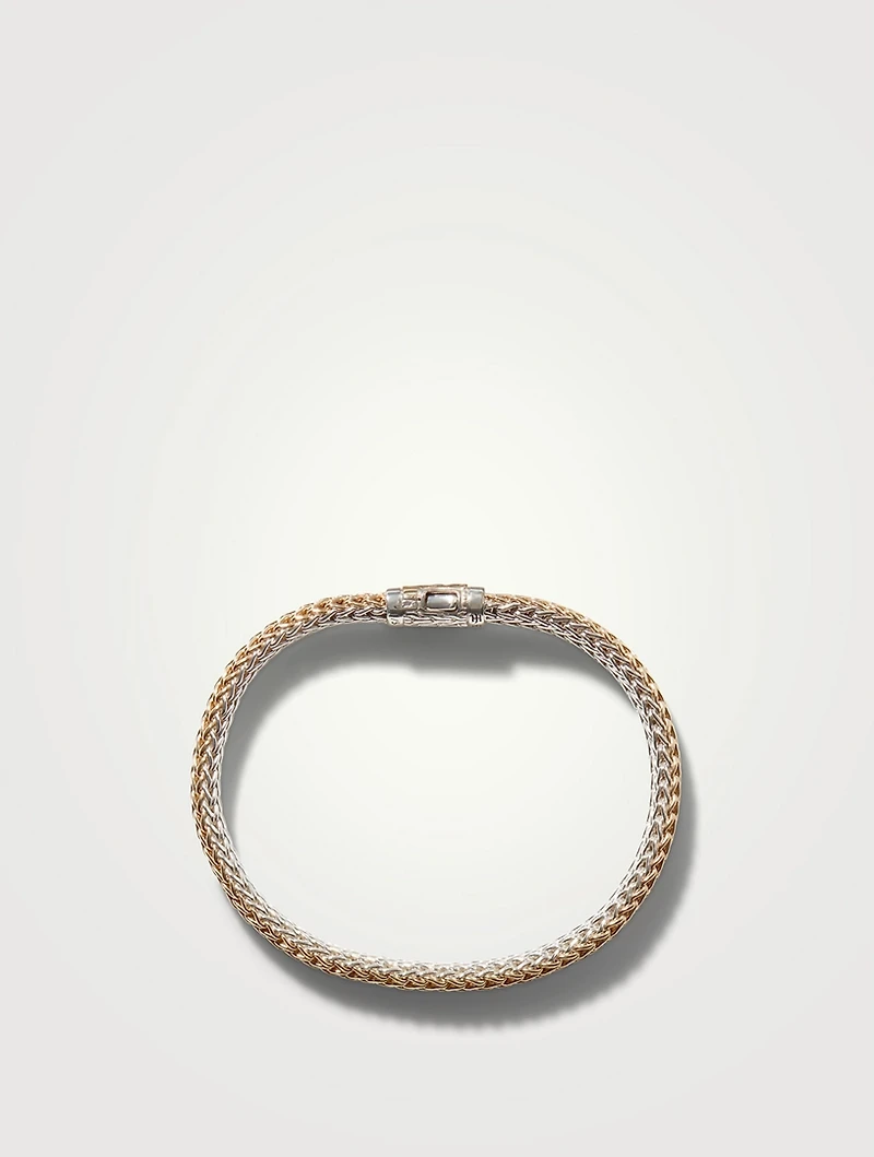 Sterling Silver And Gold Classic Chain Reversible Icon Bracelet