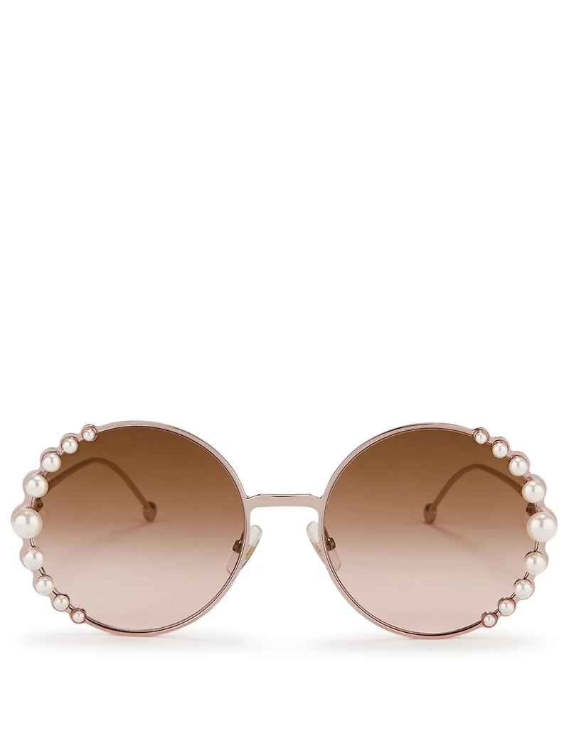 Ribbons And Pearls Round Sunglasses