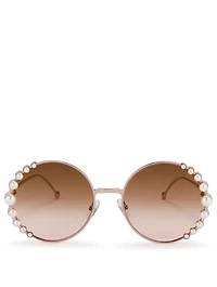 Ribbons And Pearls Round Sunglasses