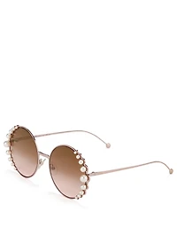 Ribbons And Pearls Round Sunglasses