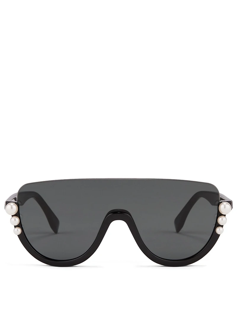 Ribbons And Pearls Shield Sunglasses