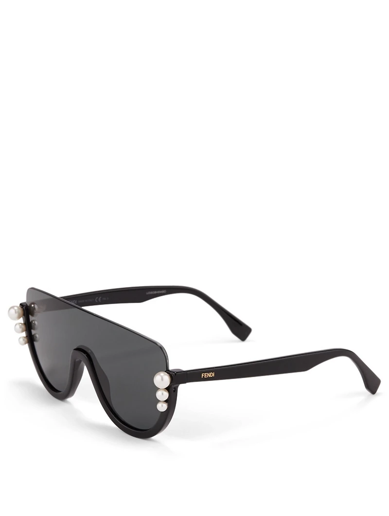 Ribbons And Pearls Shield Sunglasses