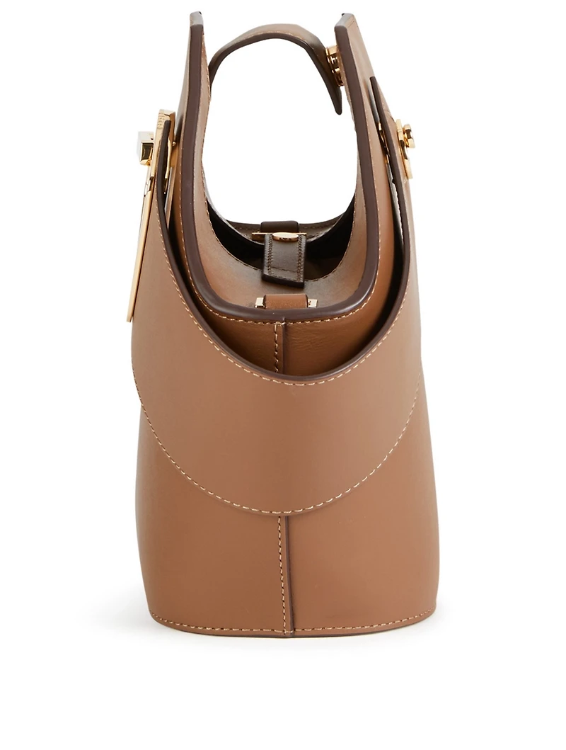 Mini Johnny Leather Hexagonal Bucket Bag