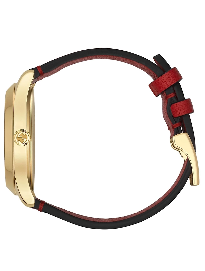 G-Timeless Le Marché Des Merveilles Goldtone Leather Strap Watch