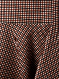 Wool Godet Skirt Check Print