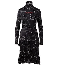Printed Turtleneck Dress