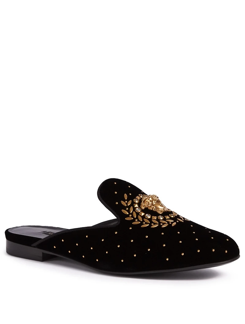 Medusa Leaves Velvet Mules