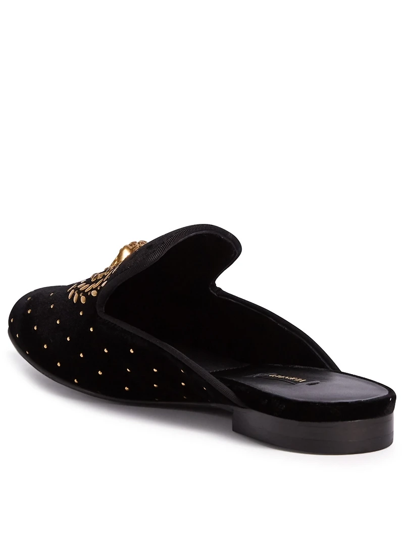 Medusa Leaves Velvet Mules