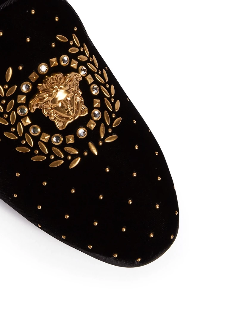 Medusa Leaves Velvet Mules