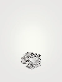 Micro Dew Drop Sterling Silver Stud Earrings With Topaz
