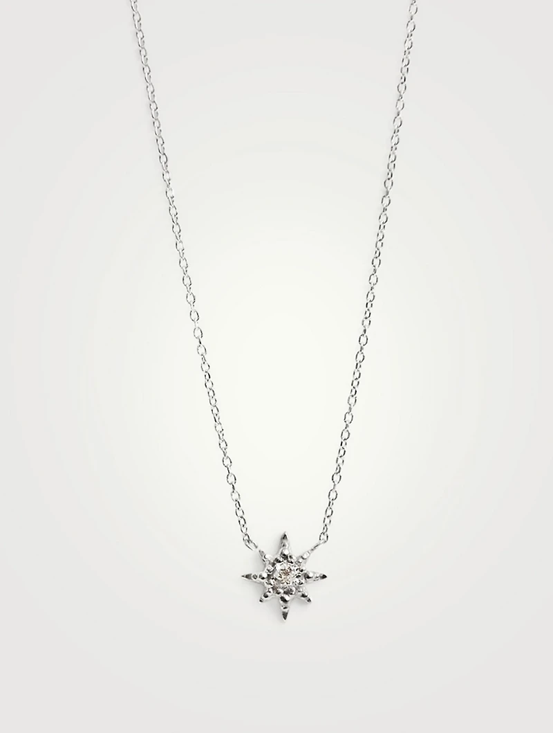 Micro Aztec Sterling Silver Starburst Necklace With Topaz