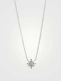 Micro Aztec Sterling Silver Starburst Necklace With Topaz