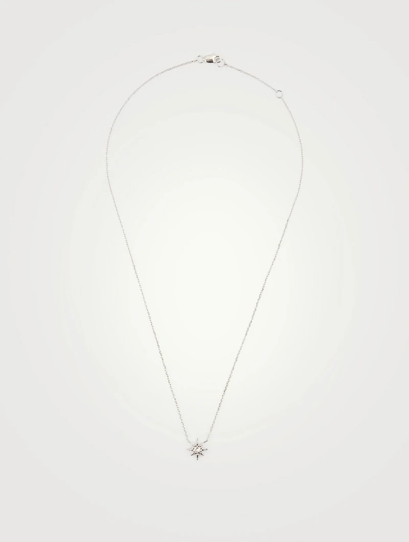 Micro Aztec Sterling Silver Starburst Necklace With Topaz