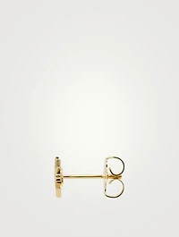 Micro Aztec 14K Gold North Star Stud Earrings With Diamonds