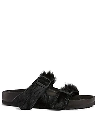 Leather Birkenstock x Rick Owens Sandals With Fur