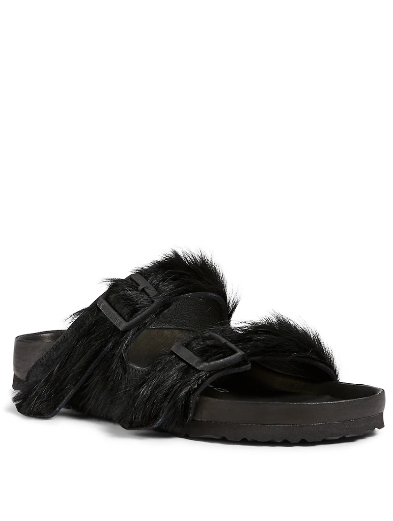 Leather Birkenstock x Rick Owens Sandals With Fur