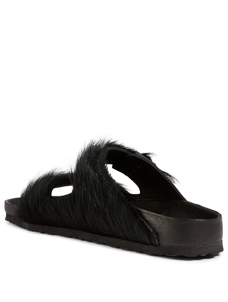 Leather Birkenstock x Rick Owens Sandals With Fur