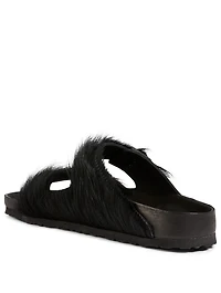 Leather Birkenstock x Rick Owens Sandals With Fur