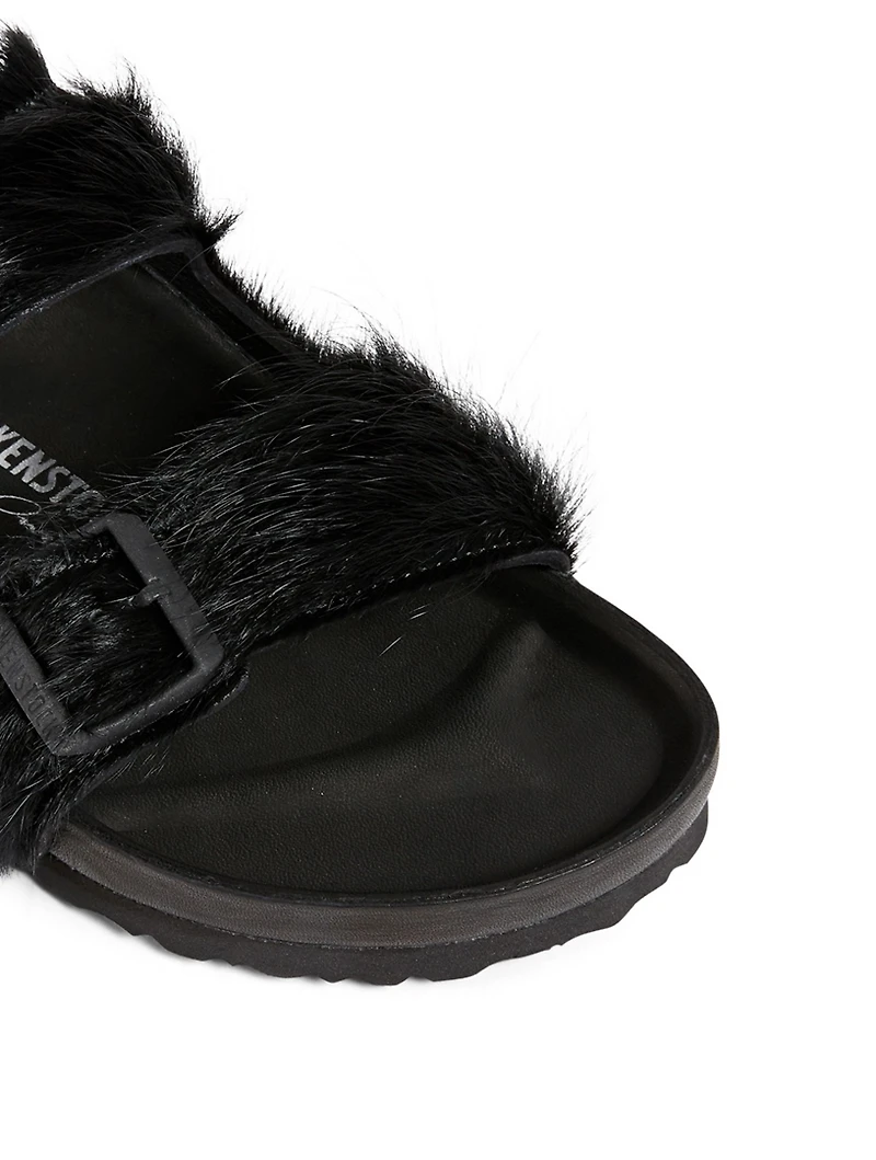 Leather Birkenstock x Rick Owens Sandals With Fur