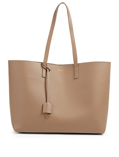 East West Leather Shopper Tote