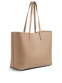 East West Leather Shopper Tote