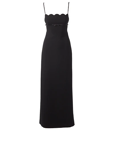 Faille Cady Dress With Scalloped Bodice