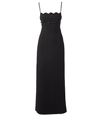 Faille Cady Dress With Scalloped Bodice