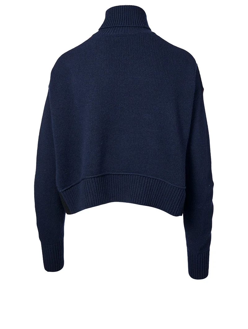 Wool Turtleneck Sweater Diamond Pattern
