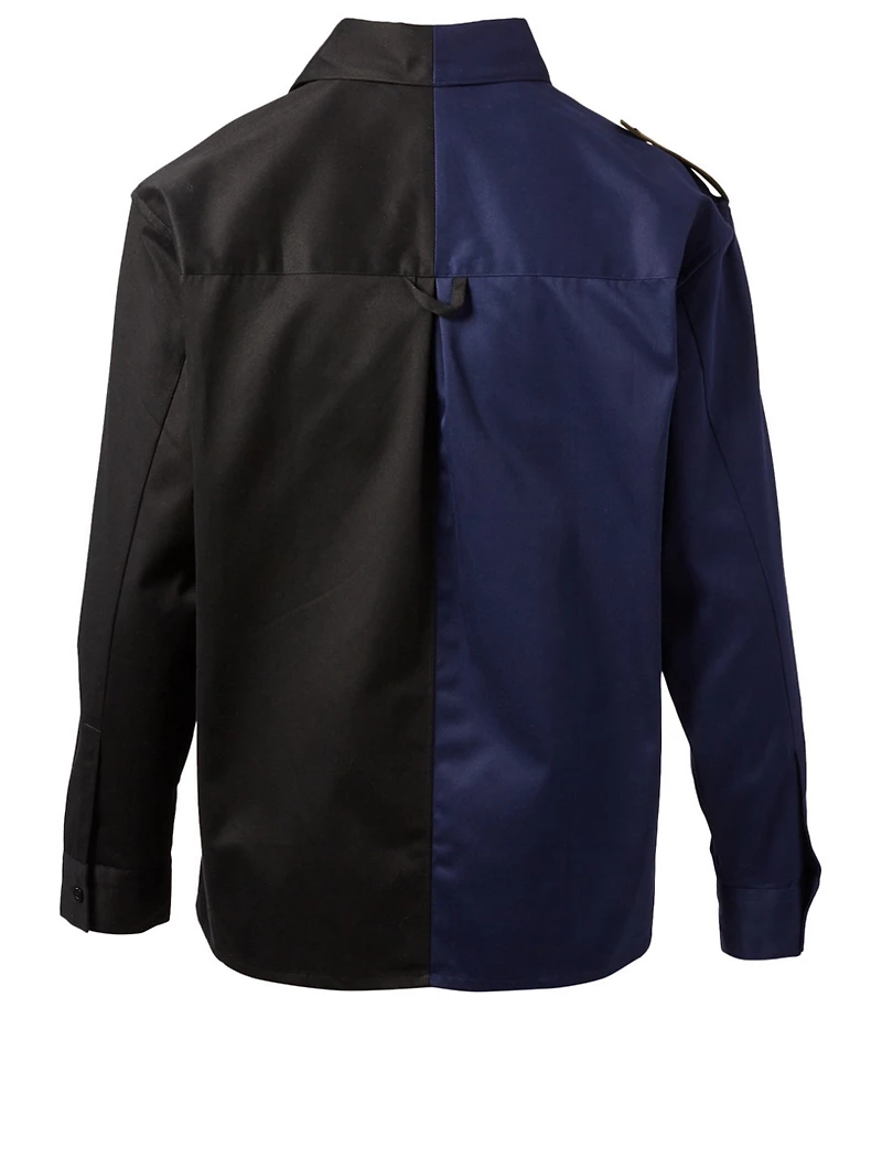 Two-Tone Gabardine Shirt